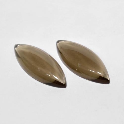 Warm Brown Smoky Quartz Gem - 5.7ct Marquise Cabochon (ID: 610302)