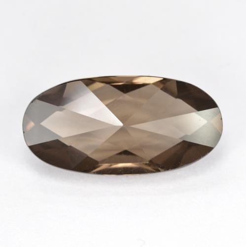 Quarzo fumé Ovale taglio concavo da 4,72 ct dal Brasile, dimensione 16,1 x 8mm, purezza VVS-VS, pietra preziosa naturale non trattati, Quarzo fumé 1pc in colore Pan di zenzero marrone, durezza Mohs di 7 adatto per gioielli da indossare ogni giorno, Photo A