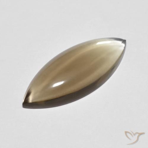 5.64 ct Brown Smoky Quartz Stone, Natural Smoky Quartz in Marquise Cabochon Shape for Sale