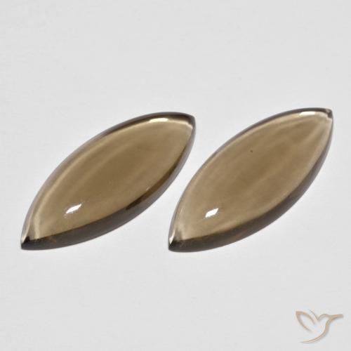 12.41 ctw Brown Smoky Quartz Stones, Natural Smoky Quartz in Marquise Cabochon Shape for Sale