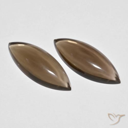 11.81ctw Natural Hickory Brown Smoky Quartz, Marquise, Transparent