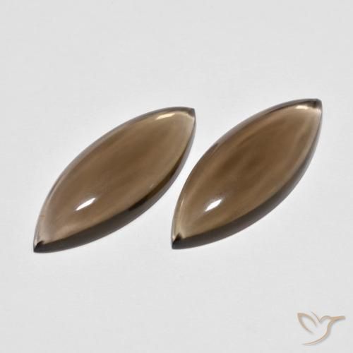 11.81 ctw Brown Smoky Quartz Stones, Natural Smoky Quartz in Marquise Cabochon Shape for Sale