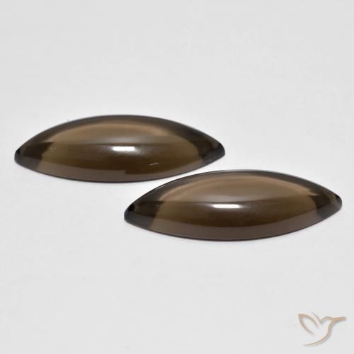 Smoky Quartz Gemstones in 22.2 x 8.8 mm Size for Sale, Smoky Quartz Stones in Hickory Brown Color