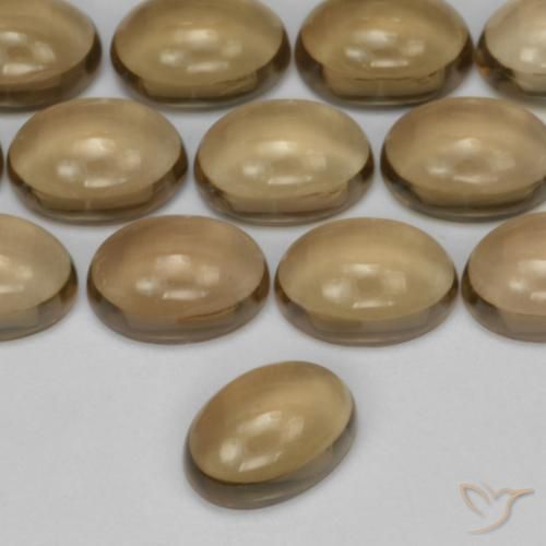 10.26 ctw Brown Smoky Quartz Stones, Natural Smoky Quartz in Oval Cabochon Shape for Sale