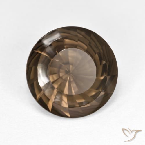 4.39 ct Brown Smoky Quartz Stone, Natural Smoky Quartz in Round Concave Cut Shape for Sale