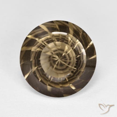 5.42ct Natural Medium-Light Brown Smoky Quartz, Round, VVS