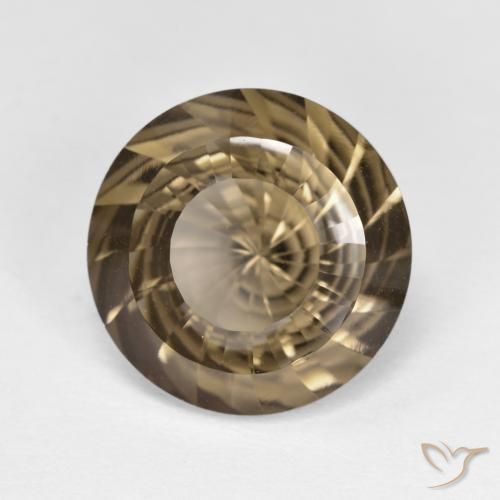 5.42 ct Brown Smoky Quartz Stone, Natural Smoky Quartz in Round Concave Cut Shape for Sale