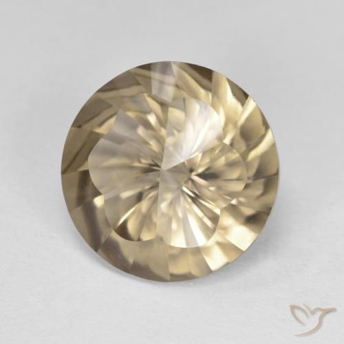 4.72 ct Brown Smoky Quartz Stone, Natural Smoky Quartz in Round Concave Cut Shape for Sale