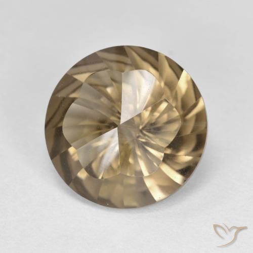 4.83 ct Brown Smoky Quartz Stone, Natural Smoky Quartz in Round Concave Cut Shape for Sale