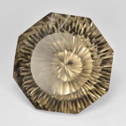 17.73 ct Brown Smoky Quartz Stone, Natural Smoky Quartz in Octagon Concave Cut Shape for Sale