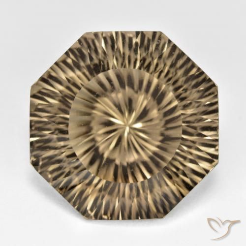 18.5 ct Octagon Concave Cut Smoky Quartz, 18 x 17.9 mm From Brazil, Photo A