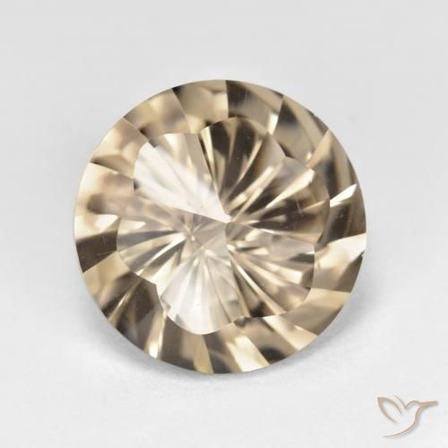 5.28 ct Brown Smoky Quartz Stone, Natural Smoky Quartz in Round Concave Cut Shape for Sale