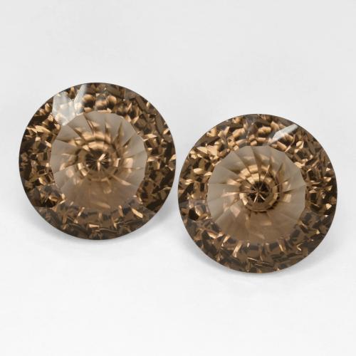 Medium Brown Smoky Quartz Gem - 8.3ct Round Concave Cut (ID: 611897)