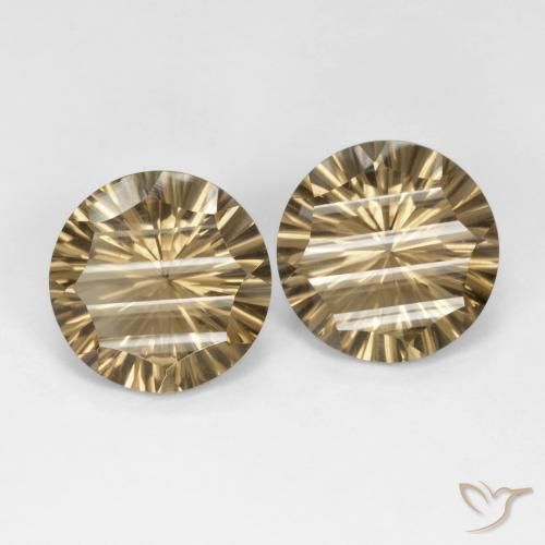 10.22 ctw Brown Smoky Quartz Stones, Natural Smoky Quartz in Round Concave Cut Shape for Sale