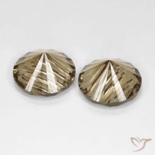 Smoky Quartz Gemstones in 12 mm (calibrated) Size for Sale, Smoky Quartz Stones in Warm Brown Color