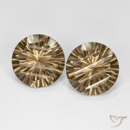 10.25ctw Natural Medium-Light Brown Smoky Quartz, Round, VS