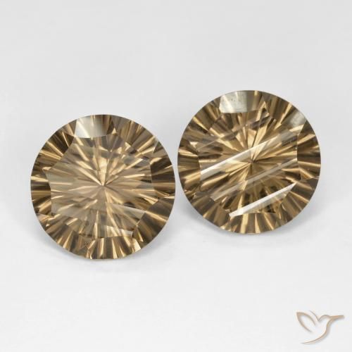 10.25 ctw Brown Smoky Quartz Stones, Natural Smoky Quartz in Round Concave Cut Shape for Sale