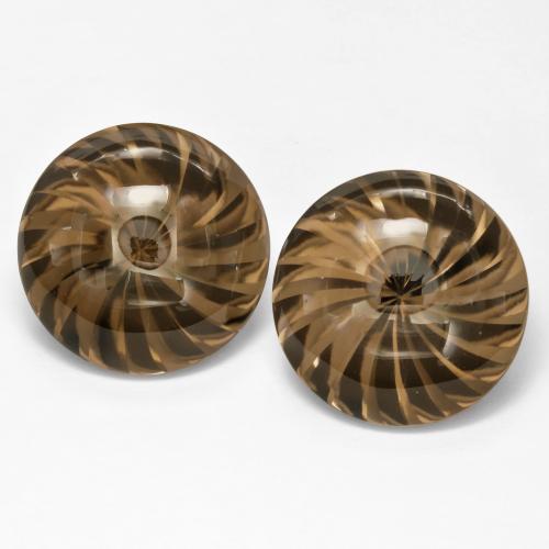 25.45 ctw Brown Smoky Quartz Gemstones, Smoky Quartz Gems in Round Buff-Top Shape for Sale.