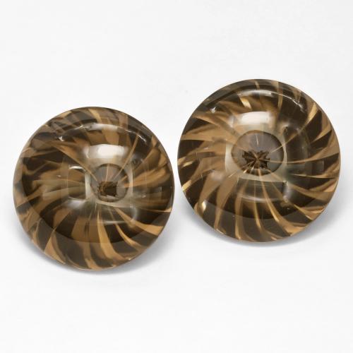 25.45 ctw Brown Smoky Quartz Stones, Natural Smoky Quartz in Round Buff-Top Shape for Sale