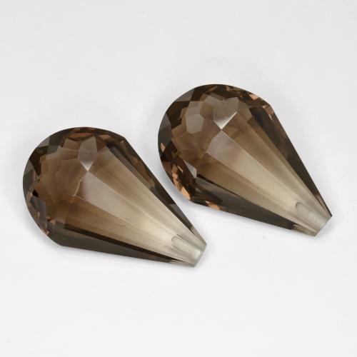 29.20 ctw Brown Smoky Quartz Gemstones, Smoky Quartz Gems in Half-Drilled Briolette Shape for Sale.