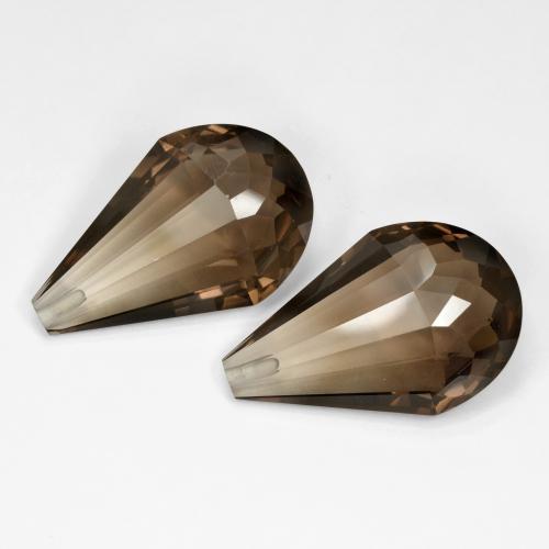 29.20 ctw Brown Smoky Quartz Stones, Natural Smoky Quartz in Half-Drilled Briolette Shape for Sale