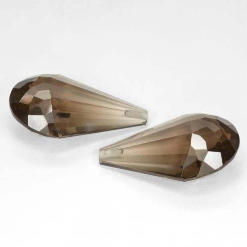 Smoky Quartz Gemstones in 24.2 x 15.4 mm Size for Sale, Smoky Quartz Stones in Warm Brown Color