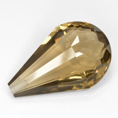 薄いアーシーブラウン スモーキークォーツ 宝石 - 17.3ct 半穴あきブリオレット (ID: 611905)