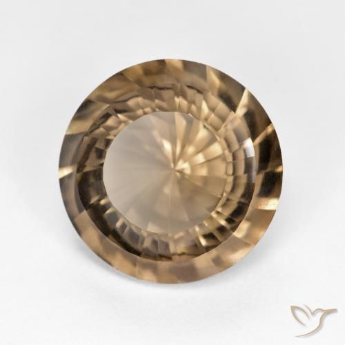 5.45 ct Brown Smoky Quartz Stone, Natural Smoky Quartz in Round Concave Cut Shape for Sale