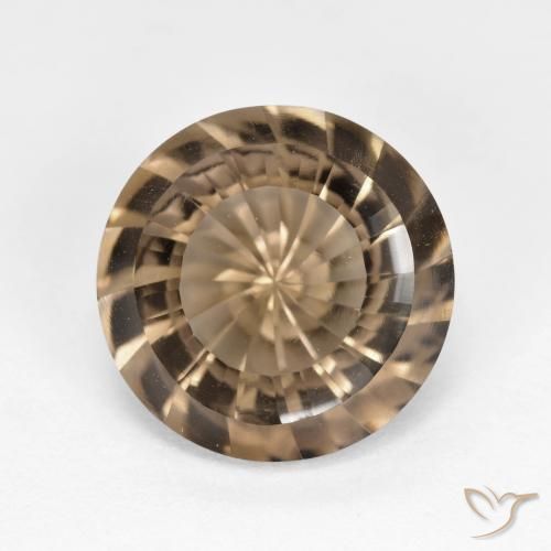 5.41ct Natural Light Mocha Smoky Quartz, Round, VVS