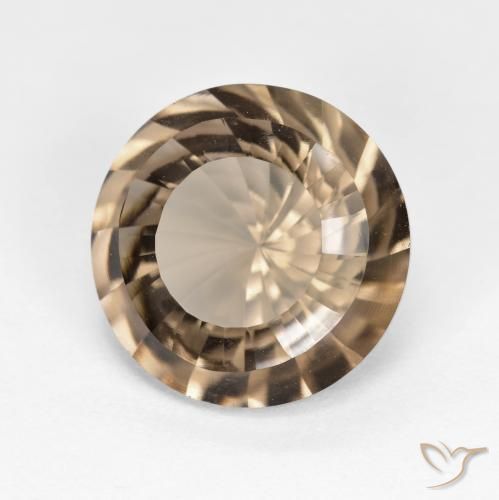 5.41 ct Brown Smoky Quartz Stone, Natural Smoky Quartz in Round Concave Cut Shape for Sale