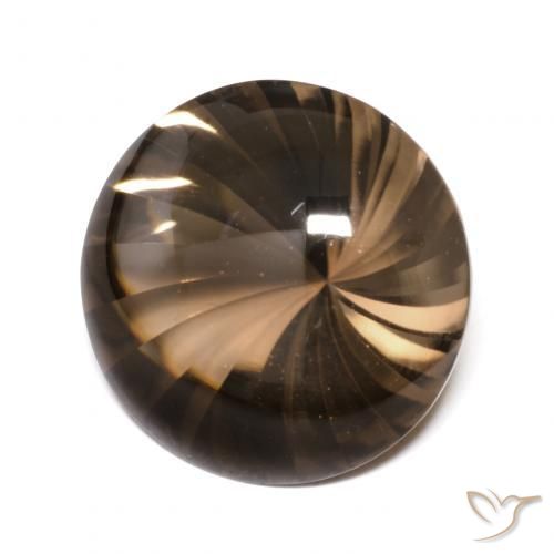 12.11 ct Brown Smoky Quartz Stone, Natural Smoky Quartz in Round Buff-Top Shape for Sale