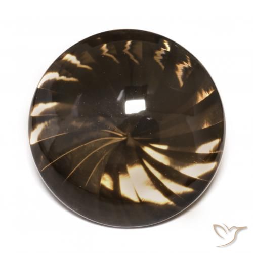 12.28ct Natural Medium Brown Smoky Quartz, Round, Transparent
