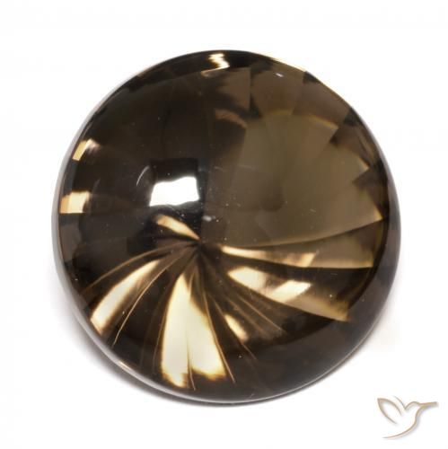12.28 ct Brown Smoky Quartz Stone, Natural Smoky Quartz in Round Buff-Top Shape for Sale