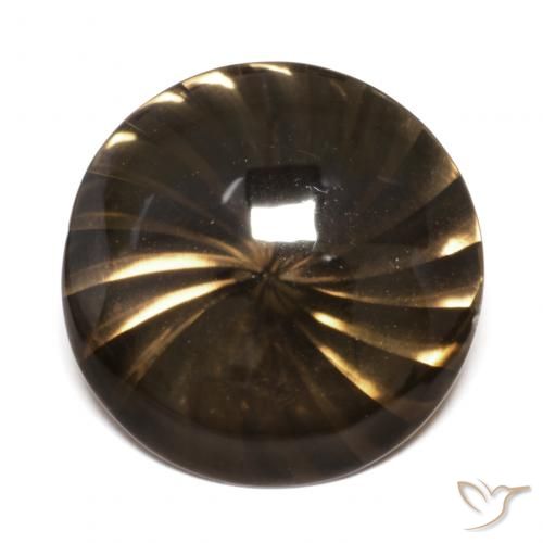 10.52 ct Brown Smoky Quartz Stone, Natural Smoky Quartz in Round Buff-Top Shape for Sale