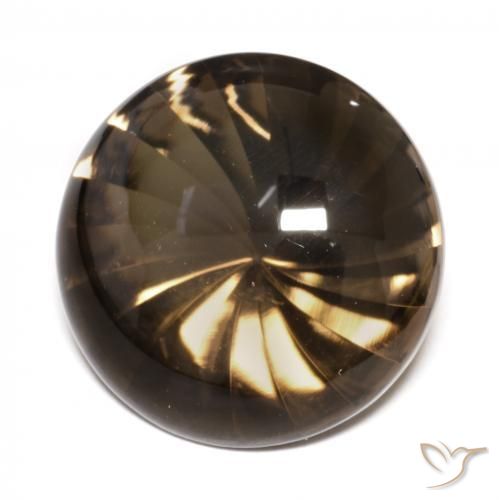 13.07 ct Round Buff Top Smoky Quartz, 12.1 mm From Brazil, Photo A