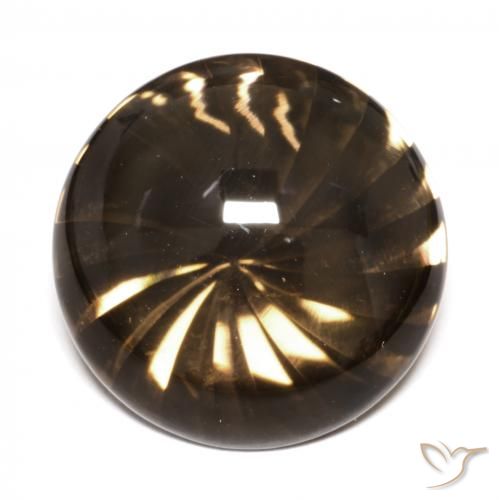 13.07 ct Brown Smoky Quartz Stone, Natural Smoky Quartz in Round Buff-Top Shape for Sale