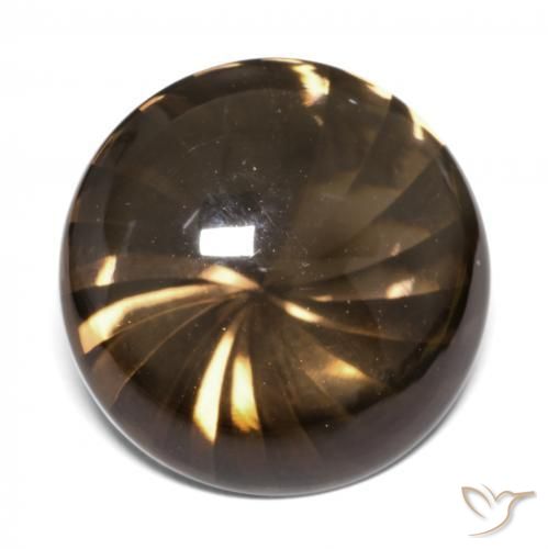 12.95 ct Brown Smoky Quartz Stone, Natural Smoky Quartz in Round Buff-Top Shape for Sale