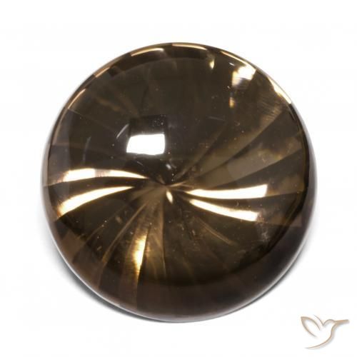 12.74 ct Brown Smoky Quartz Stone, Natural Smoky Quartz in Round Buff-Top Shape for Sale