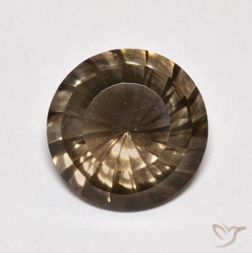 5.58ct Natural Light Mocha Smoky Quartz, Round, VVS