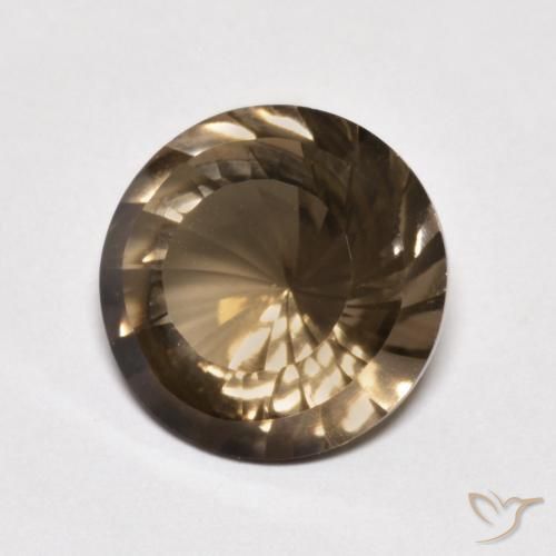 5.58 ct Brown Smoky Quartz Stone, Natural Smoky Quartz in Round Concave Cut Shape for Sale