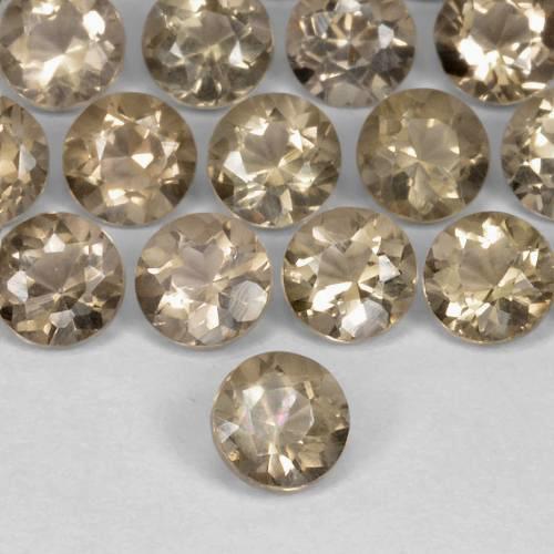 Medium-Light Brown Smoky Quartz Gem - 0.2ct Round Facet (ID: 617881)