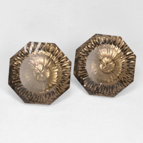 17.18 ctw Brown Smoky Quartz Stones, Natural Smoky Quartz in Octagon Concave Cut Shape for Sale