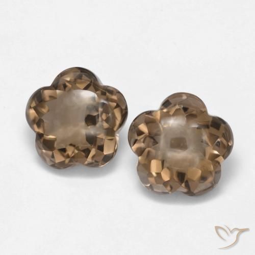 10.2 ct Flower Cut Smoky Quartz, 11.4 x 11.2 mm From Brazil, Photo A