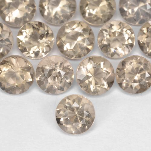 Light Wood Brown Smoky Quartz Gem - 0.3ct Round Facet (ID: 618752)
