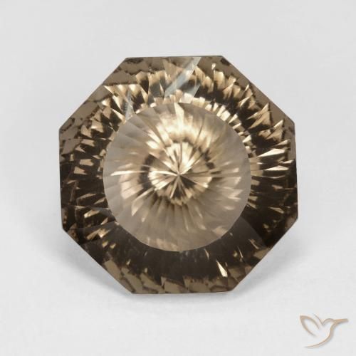 8.82ct Natural Light Mocha Smoky Quartz, Emerald Cut, VVS