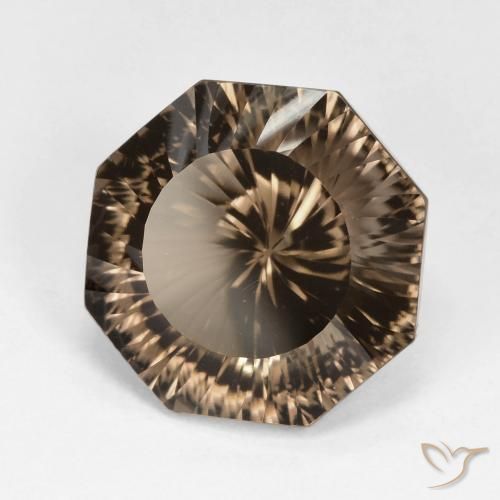 9.48 ct Brown Smoky Quartz Stone, Natural Smoky Quartz in Octagon Concave Cut Shape for Sale