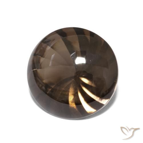 4.93 ct Brown Smoky Quartz Stone, Natural Smoky Quartz in Round Buff-Top Shape for Sale