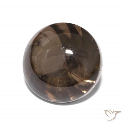 6.16 ct Brown Smoky Quartz Stone, Natural Smoky Quartz in Round Buff-Top Shape for Sale