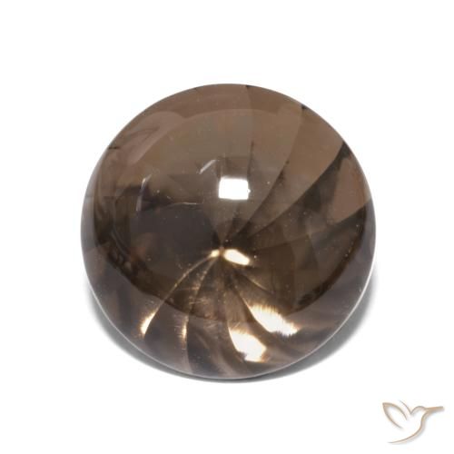 5.51ct Natural Medium-Dark Brown Smoky Quartz, Round, Transparent