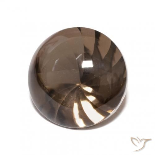 5.51 ct Brown Smoky Quartz Stone, Natural Smoky Quartz in Round Buff-Top Shape for Sale